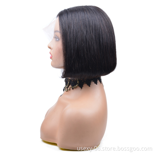 Cheap Frontal Wig Vendors Wholesale Virgin Brazilian Hair Short 13x4 T Part Lace Front Bob Wigs Human Hair Lace Frontal Wig